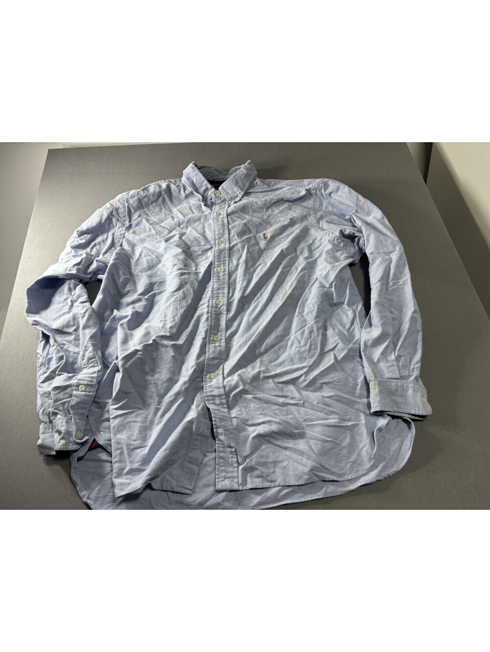 Ralph Lauren Dress Shirt Men’s Light Blue Button Down Long Sleeve Pony Read
